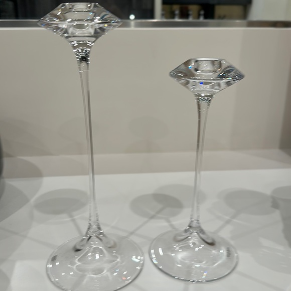Never used! Beautiful Kosta Boda Glass Candlesticks